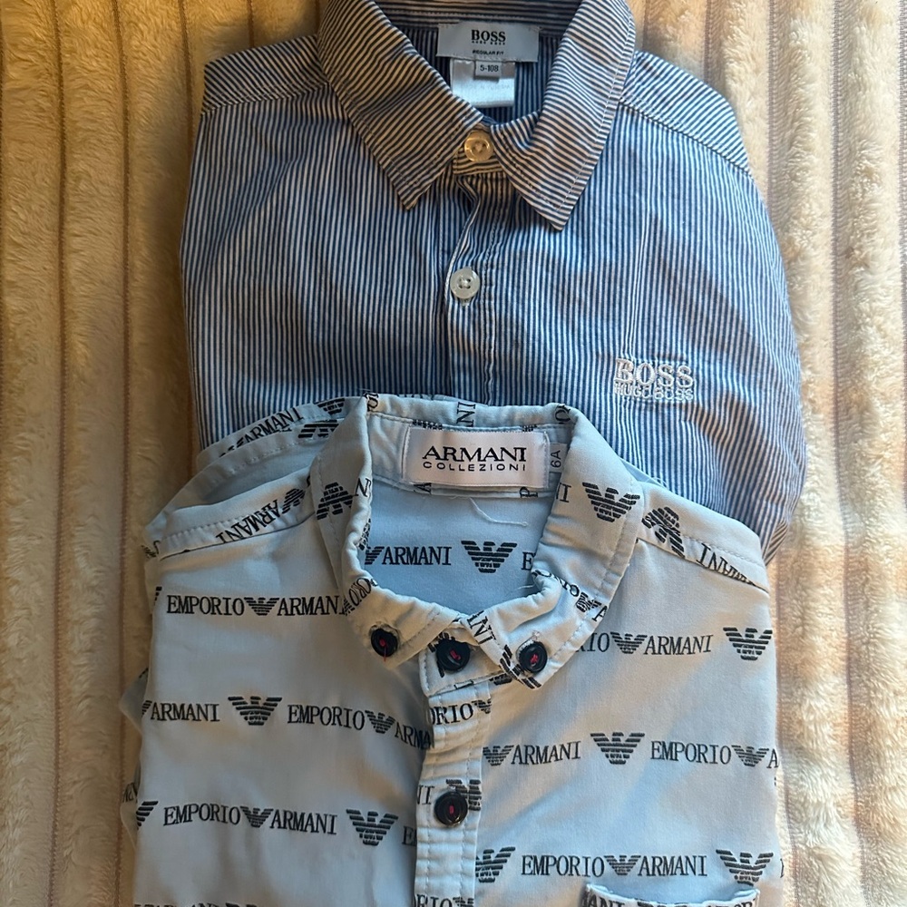 Boss Navy Striped Casual Shirt